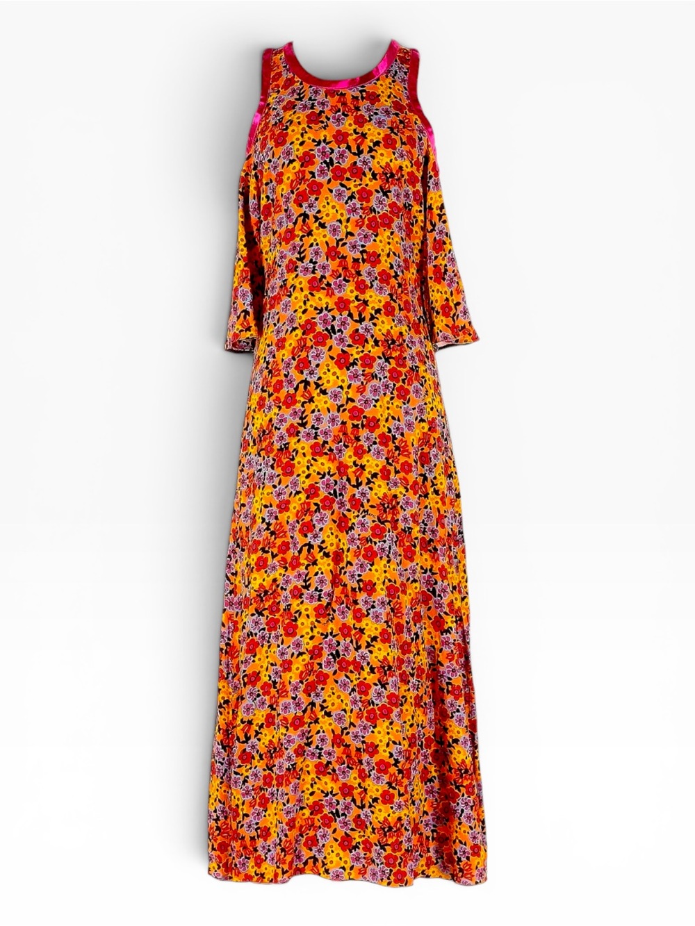 Marni Runway Floral Cold Shoulder Maxi Dress Resort 2021 Francesco Risso IT 40